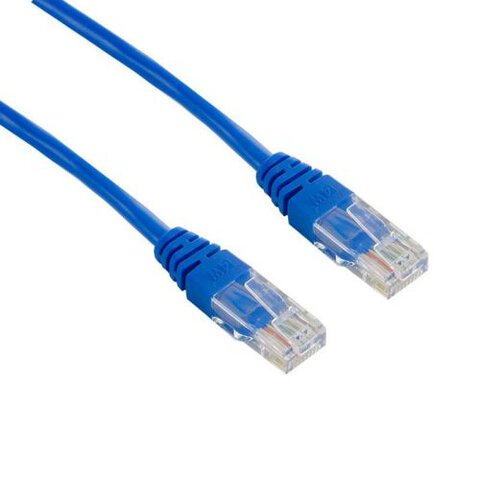 Kabel sieciowy UTP Patchcord RJ45 kat. 5e skrętka drut 1m niebieski