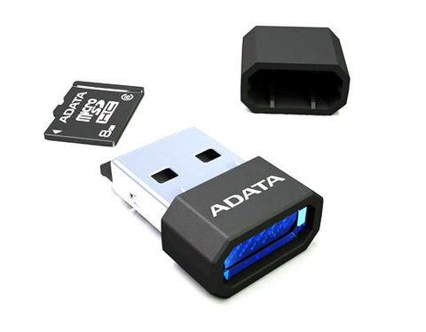 Karta pamięci A-DATA microSDHC 8GB + mini czytnik V3 czarny