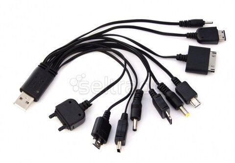 Ładowarka samochodowa USB  Tellme + Kabel 10w1