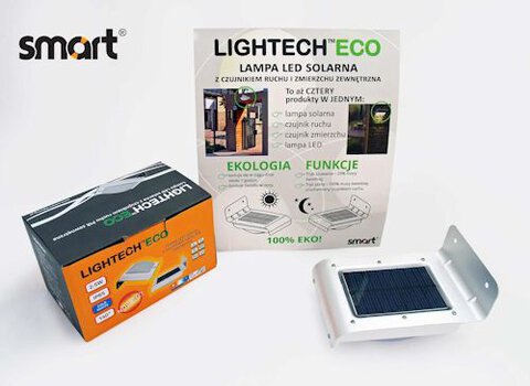 Lampa LED solarna 2,5W IP65 z czujnikiem ruchu i zmierzchu