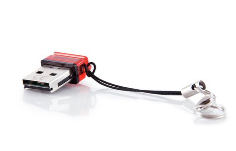 Mini czytnik microSD/HC Modecom CR-NANO Czerwony