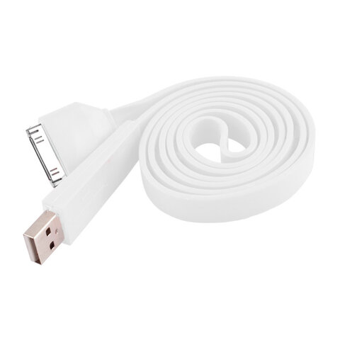 Płaski kabel USB do Apple iPhone / iPod / iPad biały