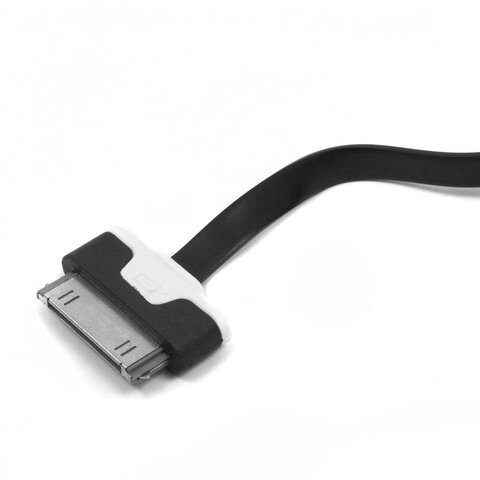 Płaski kabel USB 30PIN do Apple iPhone iPad iPod CZARNY