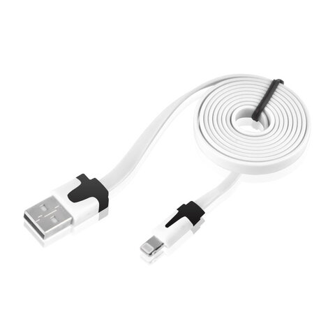 Płaski kabel USB lightning do iPhone 5 biały