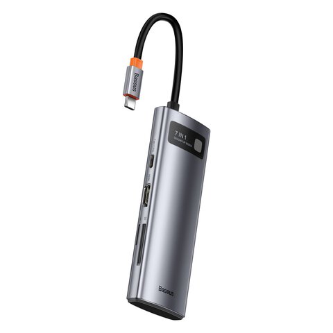 Adapter 7w1 Baseus WKWG020113 Hub USB-C to 2x USB 3.0 + HDMI + 2x USB-C + czytnik microSD / SD