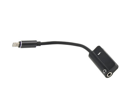 Adapter / przejściówka audio do Apple Lightning i Mini Jack 3.5 mm czarna