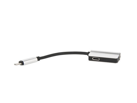 Adapter / przejściówka audio do Apple Lightning i Mini Jack 3.5 mm srebrna
