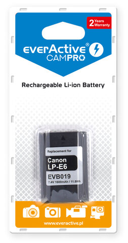 Akumulator foto everActive CamPro Canon LP-E6 Li-ion 1600mAh   