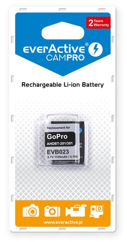 Akumulator foto everActive CamPro GoPro Hero 3 / 3+ / AHDBT-301 Li-ion 1100mAh   