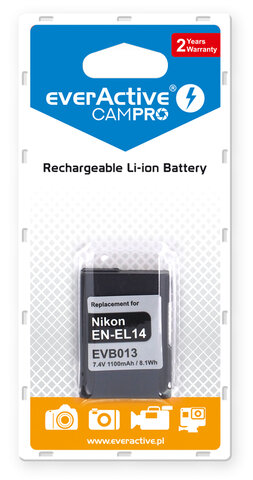 Akumulator foto everActive CamPro Nikon EN-EL14 Li-ion 1100mAh   