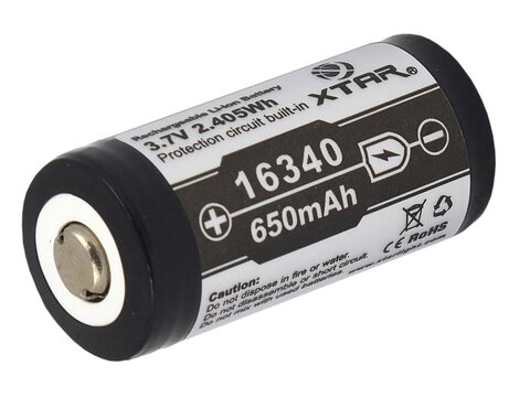 Akumulator Xtar 16340 / R-CR123 3,7V Li-ion 650mAh z zabezpieczeniem