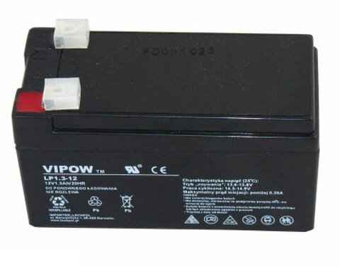 Akumulator żelowy AGM Vipow 12V 1,3Ah