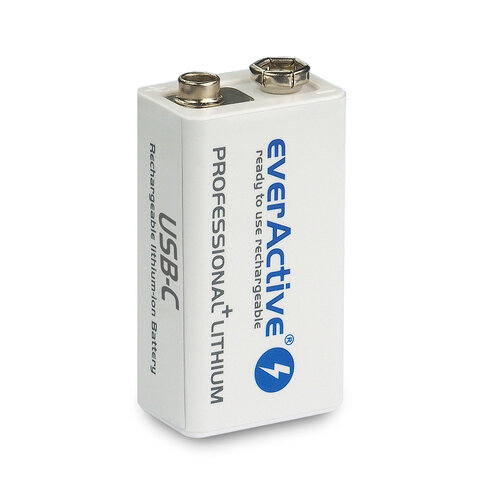 Akumulatorek everActive 6F22/9V Li-ion 550 mAh z USB TYP C