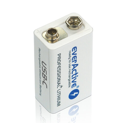 Akumulatorek everActive 6F22/9V Li-ion 550 mAh z USB TYP C