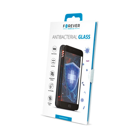 Antybakteryjne Szkło hartowane Tempered Glass Forever do iPhone XR / iPhone 11 czarna ramka