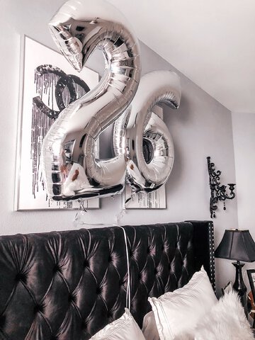 Balon urodzinowy cyfry "4" 76cm srebrny