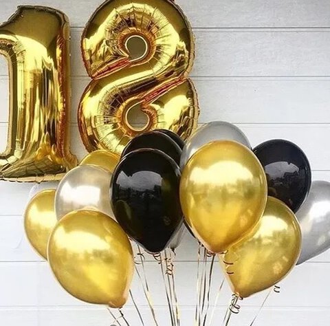 Balon urodzinowy cyfry "2" 76cm złoty