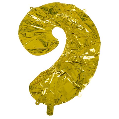 Balon urodzinowy cyfra "9" 40 cm złoty