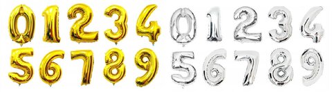 Balon urodzinowy cyfry "9" 76cm srebrny