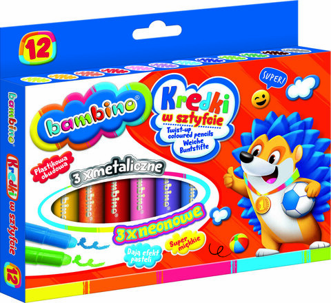 BAMBINO Kredki w sztyfcie 12 kolorów