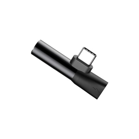 BASEUS adapter 2w1 Typ C (męski) do Jack 3,5mm (żeński) + Typ C (żeński) CATL41-01 czarny