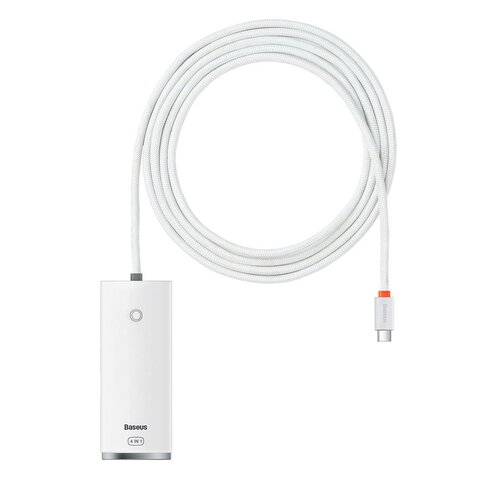 Baseus adapter HUB Lite USB-C do 4x USB 3.0 2,0m biały
