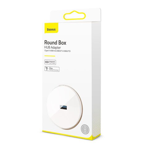 Baseus adapter HUB USB-A/typ-C do 4xUSB biały 1m