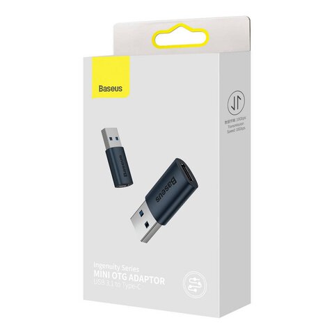 Baseus adapter Ingeniuity USB-A 3.1 do USB-C niebieski OTG