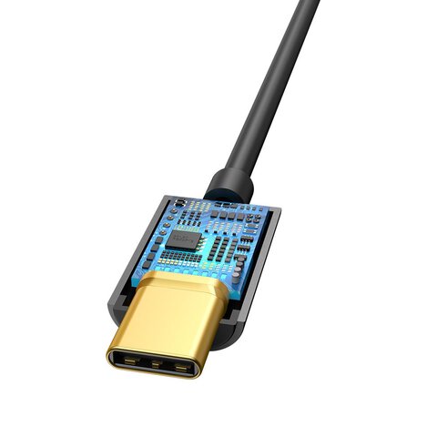 Baseus adapter USB L54 typ-C do mini-jack (3,5 mm) czarny
