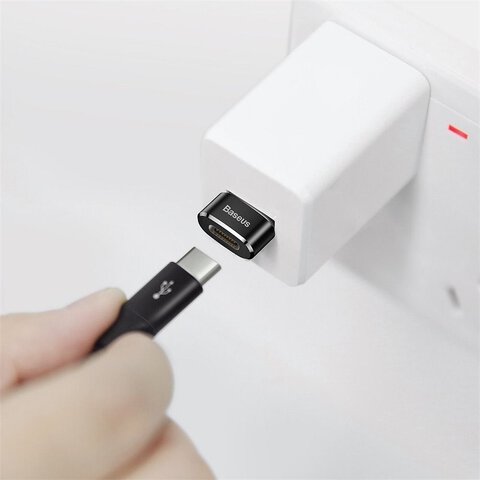 BASEUS adapter USB (męski) do Typ C (damski) 5A czarny CAAOTG-01