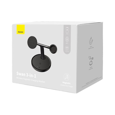 BASEUS adowarka indukcyjna 3w1 kompatybilna z MagSafe 15W WXTE000101 czarna