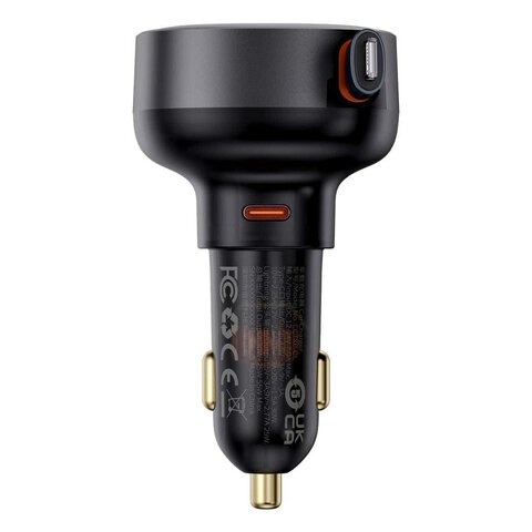 BASEUS adowarka samochodowa Typ C + zwijany kabel LightningPD3.0 QC4.0 3A 55W CCTXP-CC / C00057803111-00 czarna