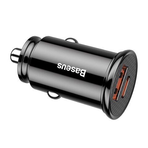 BASEUS adowarka samochodowa USB A + Typ C PD3.0 QC4.0 5A 30W CCALL-YS01 czarna