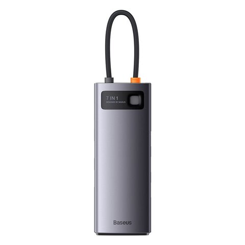 BASEUS HUB adapter przejściówka 7w1 Typ C na 3x USB3.0 / PD / 2x HDMI / RJ45 szary WKWG040113/BS-OH044