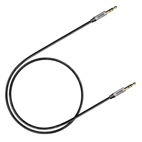 Baseus kabel audio Yiven 3,5 mm - 3,5 mm (mini-jack) 0,5 m srebrno-czarny M30