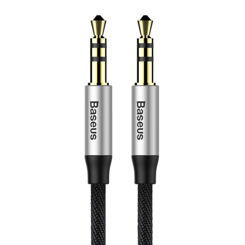 Baseus kabel audio Yiven 3,5 mm - 3,5 mm (mini-jack) 1,5 m srebrno-czarny M30