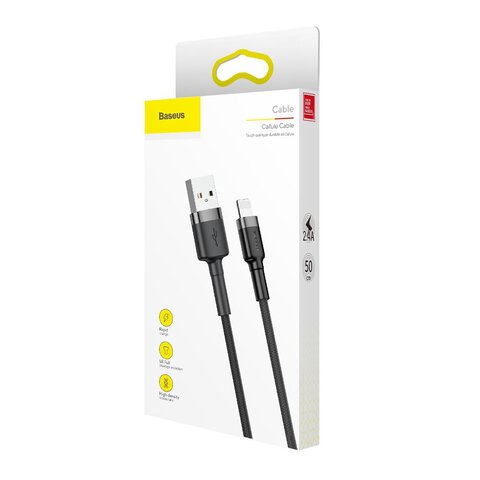 Baseus kabel Cafule USB - Lightning 0,5 m 2,4A szaro-czarny