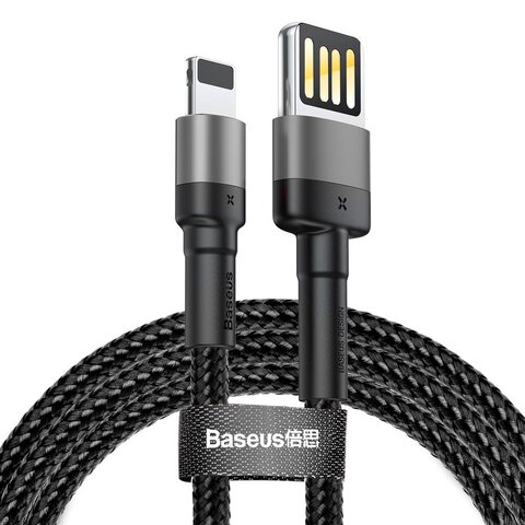 Baseus kabel Cafule USB - Lightning 1,0 m 2,4A szaro-czarny dwustronny 