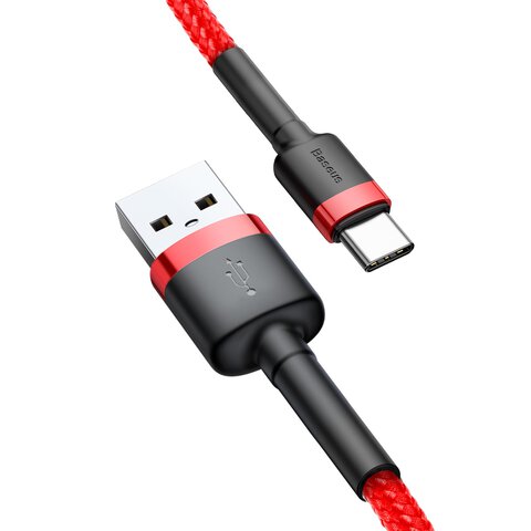 Baseus kabel Cafule USB - USB-C 0,5 m 3A czerwony