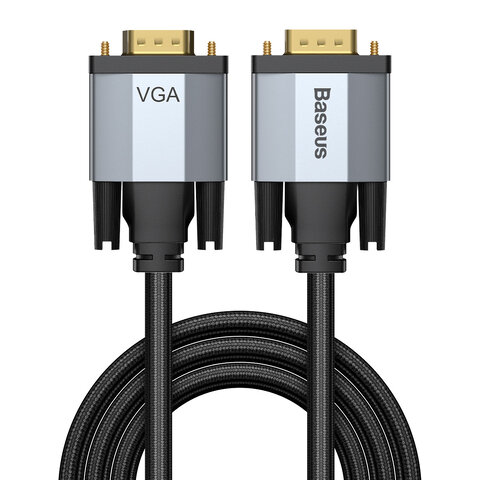 Baseus Kabel Enjoyment VGA do VGA dwukierunkowy ciemno-szary 2m