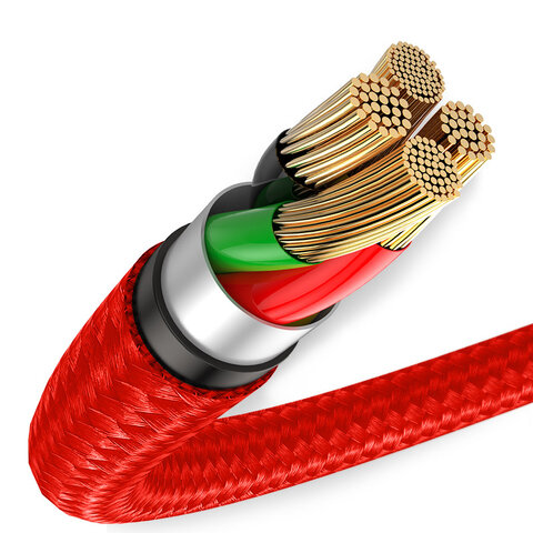 Baseus kabel Halo (micro | 0,25 m) czerwony 3A