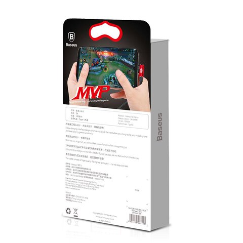Baseus kabel MVP Elbow USB - USB-C 1,0 m 2A czerwony