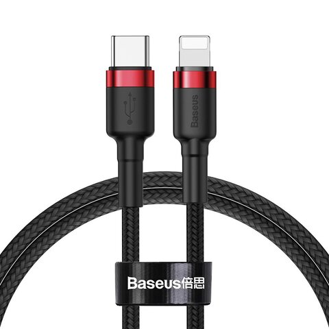 Baseus kabel PD Cafule USB-C - Lightning 1,0 m 18W czerwono-czarny