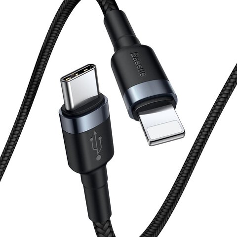 Baseus kabel PD Cafule USB-C - Lightning 1,0 m 18W szaro-czarny