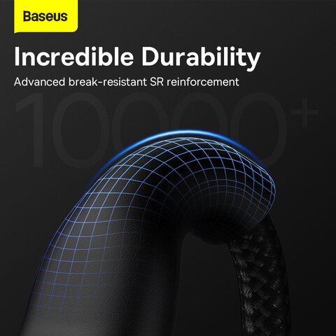 BASEUS Kabel USB 3w1 Flash Series USB-C micro USB Lightning 100W CASS030001 1.2m czarny