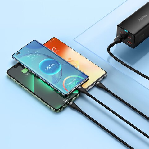 BASEUS Kabel USB 3w1 Flash Series USB-C micro USB Lightning 100W CASS030001 1.2m czarny