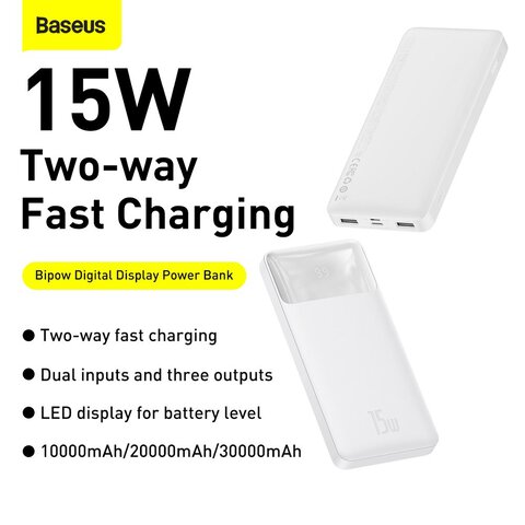 BASEUS powerbank 10 000 mAh + kabel USB A do Micro USB PD QC3.0 3A 15W PPBD050002 biay
