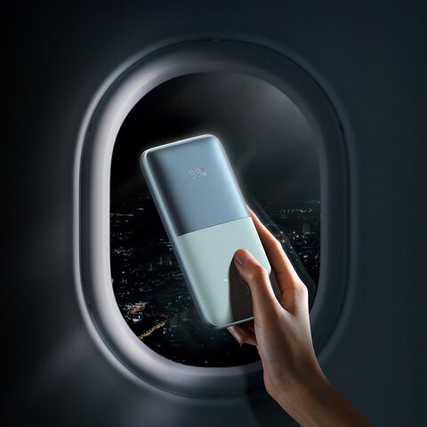 BASEUS powerbank 10 000 mAh + kabel USB A do Typ C PD QC3.0 3A 22,5W PPBD040003 niebieski