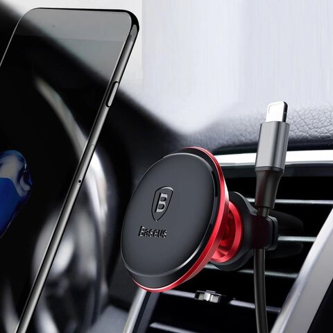 Baseus samochodowy uchwyt magnetyczny na telefon do kratki C40141201913-00 czerwony