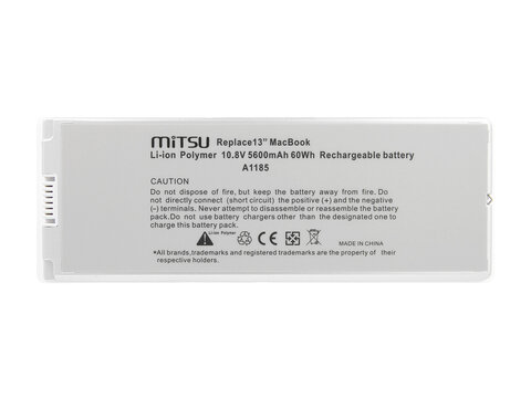 Bateria Apple MacBook 13" A1185, MA566, MA566FE/A, MA566G/A, MA566J/A 5600mAh Mitsu biała